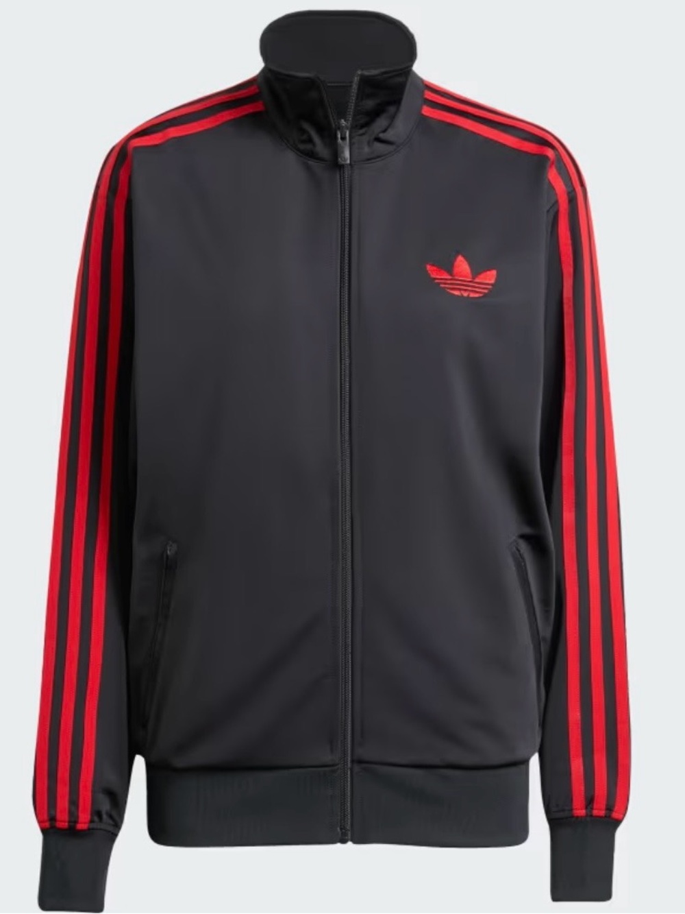 Adidas Adicolor Firebird Loose Black Better Scarlet Red Y2K Track Jacket 2XL